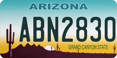 AZ license plate ABN2830