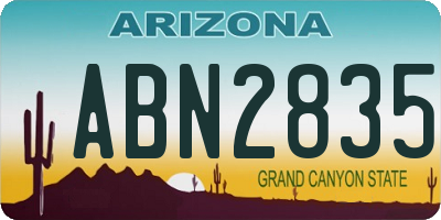 AZ license plate ABN2835