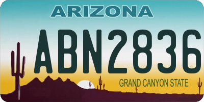 AZ license plate ABN2836
