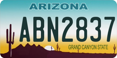 AZ license plate ABN2837