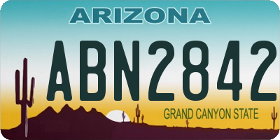 AZ license plate ABN2842