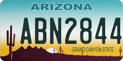 AZ license plate ABN2844
