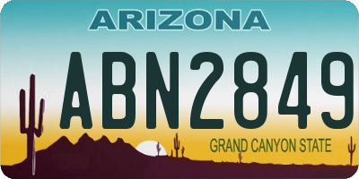 AZ license plate ABN2849