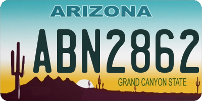AZ license plate ABN2862