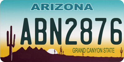 AZ license plate ABN2876