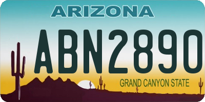 AZ license plate ABN2890