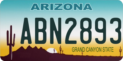 AZ license plate ABN2893