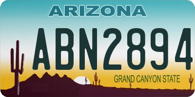 AZ license plate ABN2894