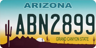 AZ license plate ABN2899