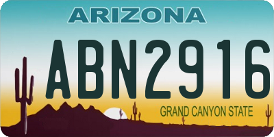 AZ license plate ABN2916