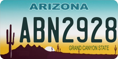 AZ license plate ABN2928