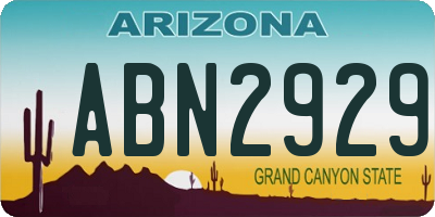 AZ license plate ABN2929