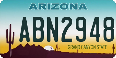 AZ license plate ABN2948