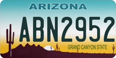 AZ license plate ABN2952