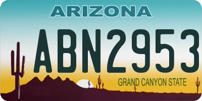 AZ license plate ABN2953