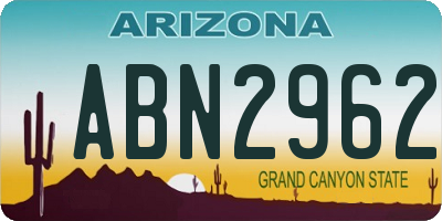 AZ license plate ABN2962