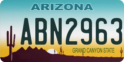 AZ license plate ABN2963