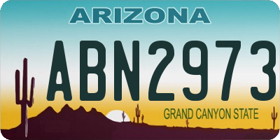 AZ license plate ABN2973