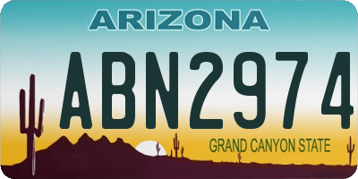 AZ license plate ABN2974