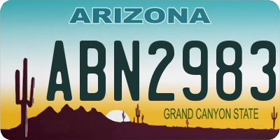 AZ license plate ABN2983
