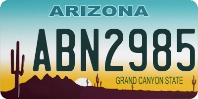 AZ license plate ABN2985
