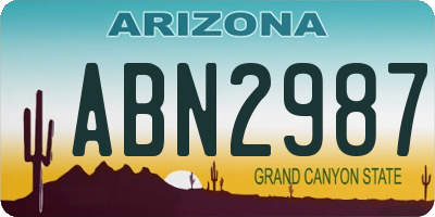AZ license plate ABN2987