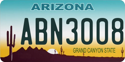 AZ license plate ABN3008