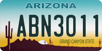 AZ license plate ABN3011