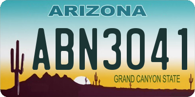 AZ license plate ABN3041