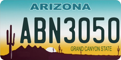 AZ license plate ABN3050