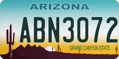 AZ license plate ABN3072