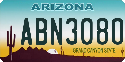 AZ license plate ABN3080