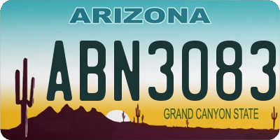 AZ license plate ABN3083