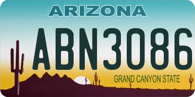 AZ license plate ABN3086