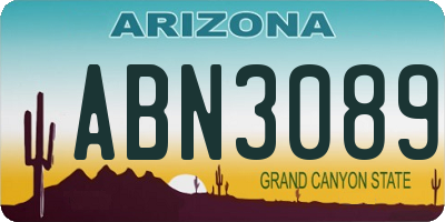 AZ license plate ABN3089