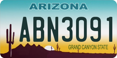 AZ license plate ABN3091