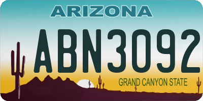 AZ license plate ABN3092