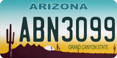 AZ license plate ABN3099