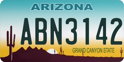 AZ license plate ABN3142