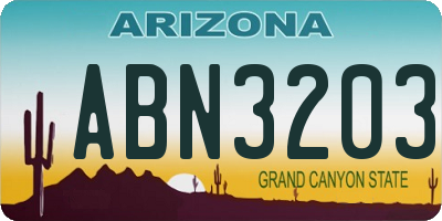 AZ license plate ABN3203