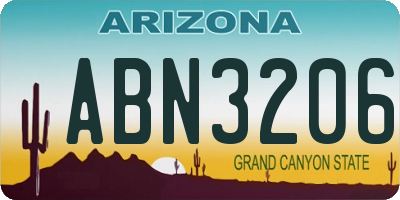 AZ license plate ABN3206