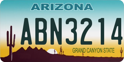 AZ license plate ABN3214