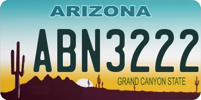 AZ license plate ABN3222