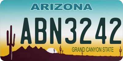 AZ license plate ABN3242