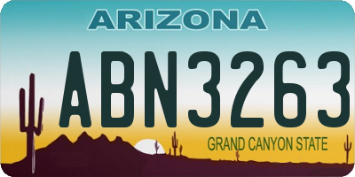 AZ license plate ABN3263