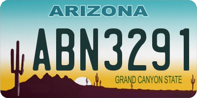 AZ license plate ABN3291