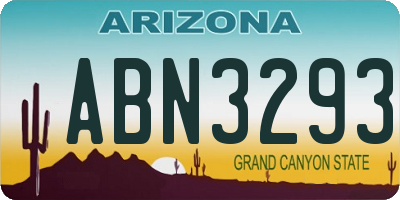 AZ license plate ABN3293