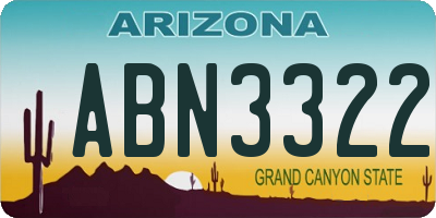 AZ license plate ABN3322