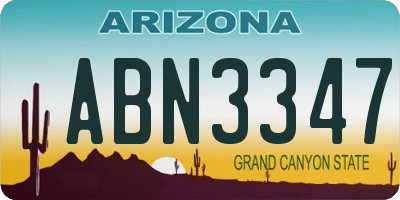 AZ license plate ABN3347