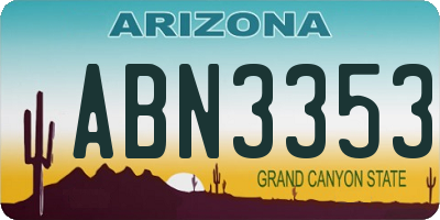 AZ license plate ABN3353